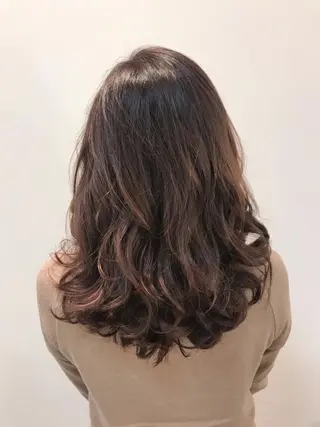 セミロング カラー レイヤーカット/艶髪 🎀笠原 優花🎀のヘアスタイル