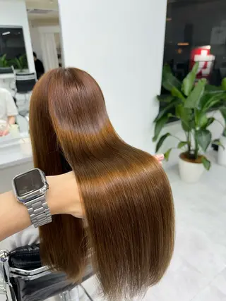 ロング カラー ブリーチなしWカラー /艶カラー✨のヘアスタイル