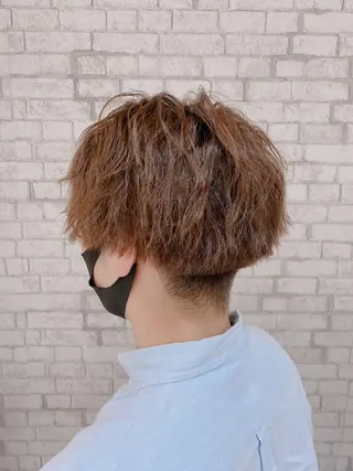 ショート カラー ヘアアレンジ メンズ ブリーチなし艶カラー 東家のヘアスタイル