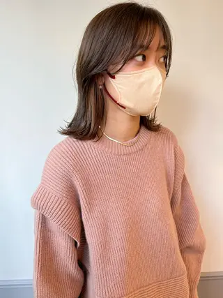 ミディアム タナカ レイのヘアスタイル