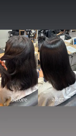 ミディアム 透明感 カラー 艶髪 縮毛矯正🫒airiのヘアスタイル