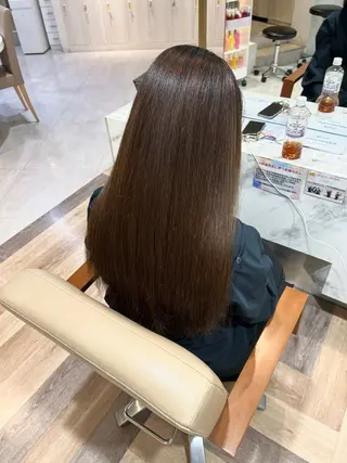ロング パーマ ヘアーメイクウィル野田阪神店所属・Yuu/髪質改善 デザインカラーのヘアスタイル
