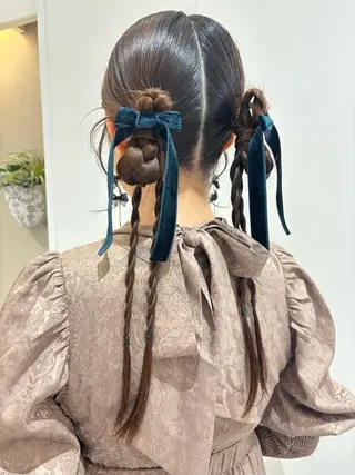 ロング ヘアアレンジ 🩶横浜美容室 透明感カラー✝️るみのヘアスタイル