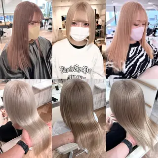 セミロング 💛NOZOMI💛 ハイトーンカラーのヘアスタイル