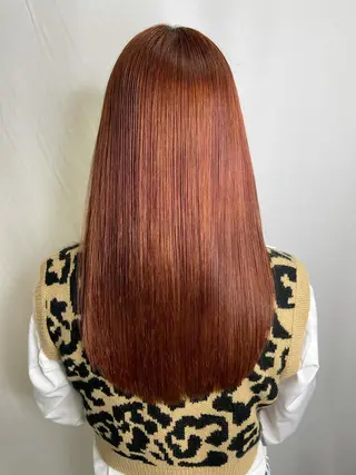 ロング カラー パーマ 髪質改善/縮毛矯正 /ブリーチ矯正/岡部のヘアスタイル