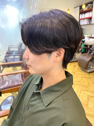 ショート メンズ センターパートの神様 マッシュ 関口 柊太のヘアスタイル
