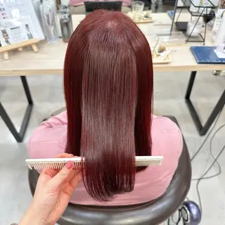 ミディアム カラー ピンク・ラベンダー 艶カラー🍁かえでのヘアスタイル