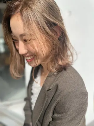 ミディアム カラー 園田あずさ/髪質改善 /透明感カラーのヘアスタイル