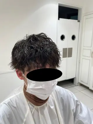 パーマ メンズ センターパート 川島爽楽のヘアスタイル