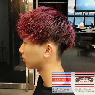 ショート カラー パーマ ヘアアレンジ メンズ キッズ バトヘアー渋谷 officialのヘアスタイル