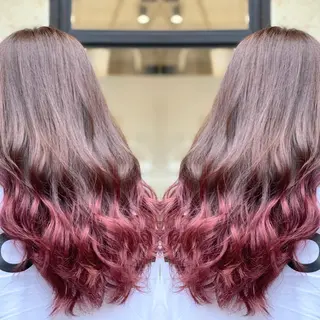 セミロング カラー ヘアアレンジ 髪質改善×ハイトーン 中田啄也のヘアスタイル