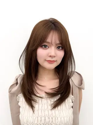 ミディアム カラー ヘアアレンジ 最小顔周り レイヤー特化/こうきのヘアスタイル