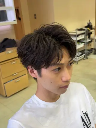 メンズ 韓国レイヤー/センタ ーパート/坂本翔のヘアスタイル