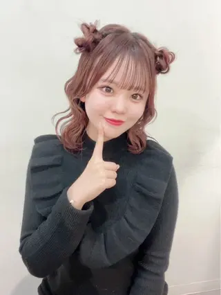 ロング カラー 🩰ピンクベージュ 💞midori🩰のヘアスタイル