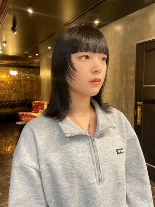 ミディアム カラー パーマ ヘアアレンジ レイヤー/似合わせ MADOKAのヘアスタイル