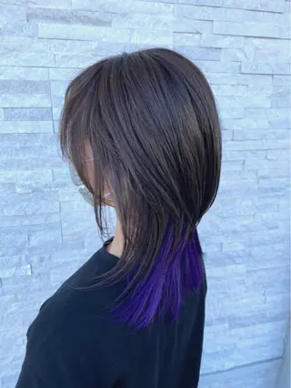 セミロング カラー パーマ 美容室 ソンリエのヘアスタイル