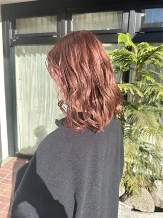 ミディアム カラー パーマ/ボブ/ ヘルシーカラー/風花のヘアスタイル