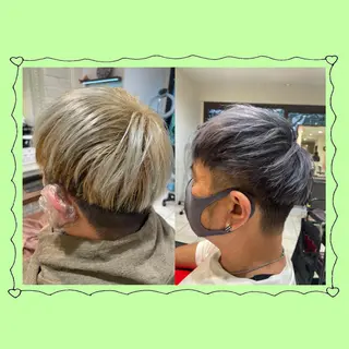 ショート カラー メンズ ブリーチ♡メンズ マッシュ♡MIUのヘアスタイル