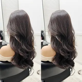 ロング ブリーチ縮毛矯正/ 髪質改善/レイヤーのヘアスタイル