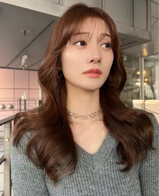 ロング カラー ヘアアレンジ ✨カチモリ✨レイヤー 韓国ヘア🇰🇷ゆいのヘアスタイル