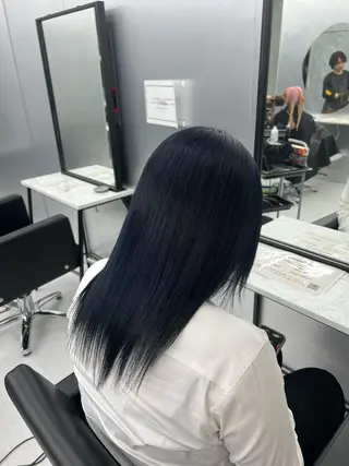 セミロング カラー 👑垢抜け韓国ヘア ハッシュカット唯澄のヘアスタイル