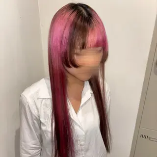 ロング 🖤🎀ハイトーン/ エク/夕月🎀🖤のヘアスタイル