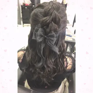 セミロング ヘアアレンジ 🎀推し活ヘアー🎀 Yuuna🐰💖のヘアスタイル