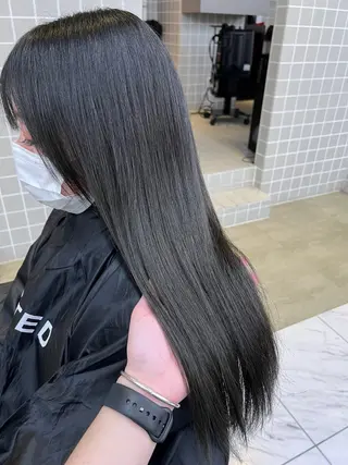 ロング カラー パーマ ヘアアレンジ メンズ キッズ 上品＆韓国風 🥀海心🥀のヘアスタイル