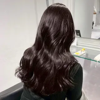 ロング カラー ワインレッド🍒ラベ ンダーKiyokaのヘアスタイル