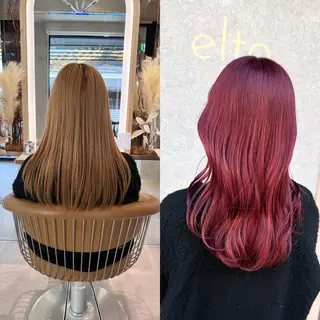 ミディアム ブリーチしたのに 色持ち1.5ヶ月のヘアスタイル