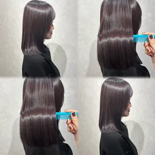 ミディアム カラー 髪質改善/縮毛矯正/ 暖色カラー🎀🪞のヘアスタイル