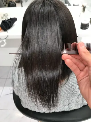 ミディアム カラー パーマ ブリーチ縮毛矯正 /髪質改善/KEIのヘアスタイル