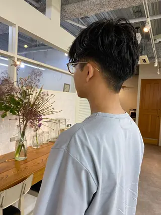 パーマ メンズ yumeka🩶ボブ 暖色/透け感カラーのヘアスタイル