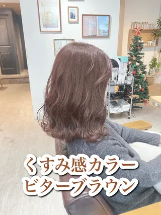 セミロング カラー 艶髪カラー 渡辺岳也のヘアスタイル