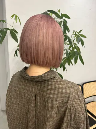 ショート カラー aoi/暖色カラー/ プツッとボブ🎀のヘアスタイル