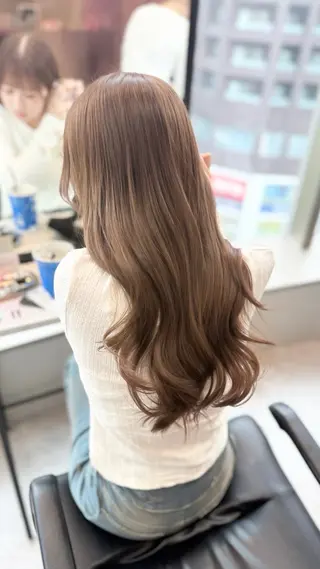 ロング 上品うるツヤ韓国ヘア 🤍Hanaのヘアスタイル