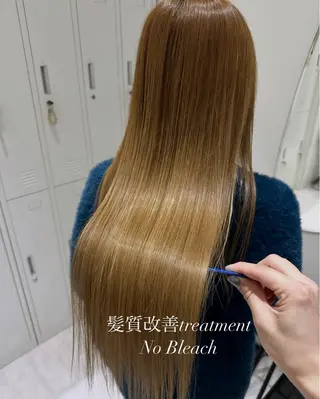 ロング カラー 赤み消し/オリーブ カーキ/福田れんのヘアスタイル