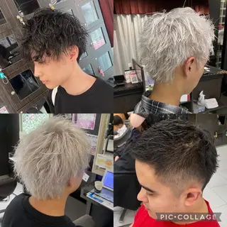 メンズ ホワイト/店長/カラ ー講師/錦糸町/岩崎のヘアスタイル