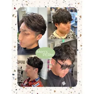 ショート パーマ メンズ Mplus  二子玉川所属・◎鹿嶋◎暖色ｶﾗｰ /ﾒﾝｽﾞﾊﾟｰﾏのヘアスタイル