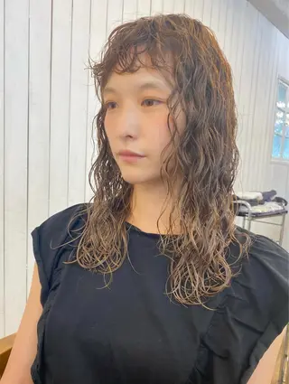 セミロング パーマ レイヤー/パーマ /ウルフ/nabeのヘアスタイル