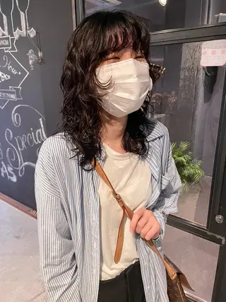 ミディアム カラー パーマ メンズヘア/レイヤー /ボブ山内春輝のヘアスタイル