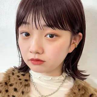 ミディアム カラー ヘアアレンジ 【柔らか透明感✨/ 似合せ前髪】大石葉月のヘアスタイル