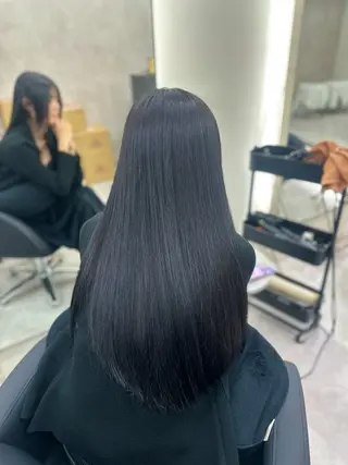 ロング カラー 縮毛矯正/艶カラー /髪質改善/なんばのヘアスタイル