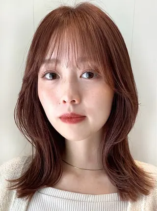 ミディアム カラー OAK 学芸大学所属・秋葉萌　透明感カラー /レイヤー/ボブ♡のヘアスタイル
