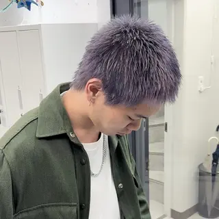 ショート カラー メンズ 曲がる縮毛矯正 LIBER 岩名のヘアスタイル