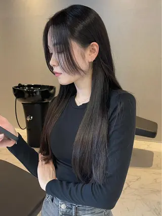ロング カラー ヘアアレンジ アンドウ ユウ/ レイヤーカット/韓国のヘアスタイル