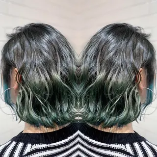 ショート カラー ヘアアレンジ 髪質改善×ハイトーン 中田啄也のヘアスタイル