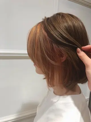 ミディアム カラー 🦋透明感カラー /ケアブリーチ🦋のヘアスタイル