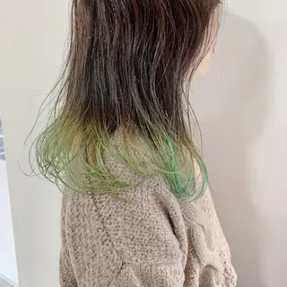 セミロング カラー 新井 広之のヘアスタイル