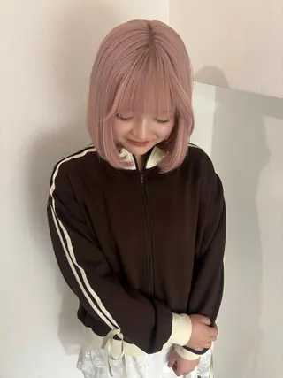 ショート MONIQA sakae所属・hina/ハイトーン /ピンクカラー🎀のヘアスタイル